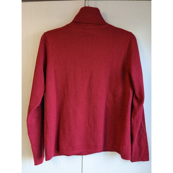 Cherokee Women's Red Turtle Neck Long Sleeve Casual Sweater Size M - Picture 2 of 4